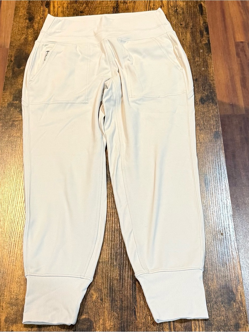 Athleta Venice High Rise Jogger Womens Small Petite Abalone Beige Pants